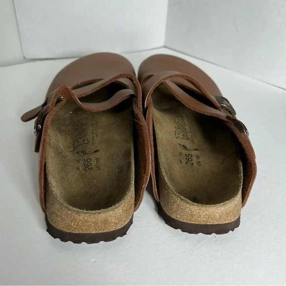 Birkenstock Birks Birkis Brown Leather Clog Slip On Shoe Mary Jane 41 - Picture 4 of 9